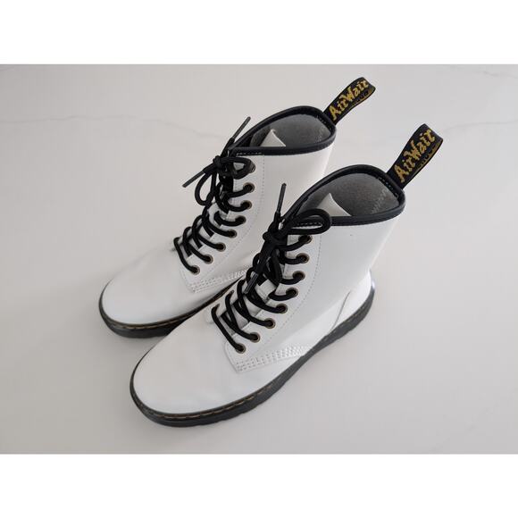 Women's Dr. Martens Zavala Combat Boots White Size 7 AW004 $130 - Picture 4 of 9